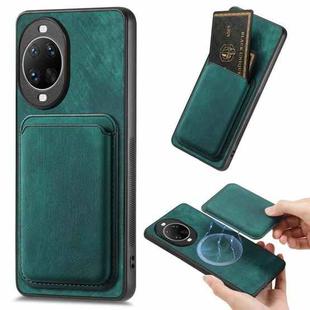 For Huawei nova 14 Pro Retro Leather Card Bag Magnetic Phone Case(Green)