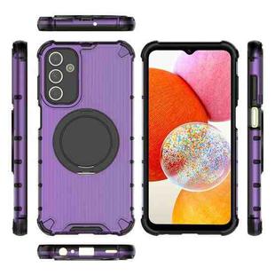 For Samsung Galaxy A14 5G / 4G Raster Airbag Anti-fall Rotating Bracket Phone Case(Purple)