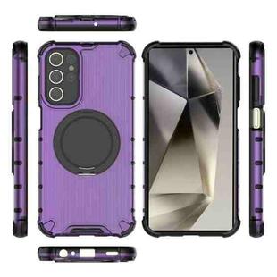 For Samsung Galaxy S24 Ultra 5G Raster Airbag Anti-fall Rotating Bracket Phone Case(Purple)