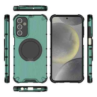 For Samsung Galaxy S24+ 5G Raster Airbag Anti-fall Rotating Bracket Phone Case(Green)