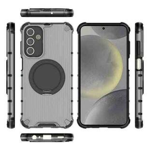 For Samsung Galaxy S24 5G Raster Airbag Anti-fall Rotating Bracket Phone Case(Transparent Black)