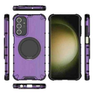 For Samsung Galaxy S23 Ultra 5G Raster Airbag Anti-fall Rotating Bracket Phone Case(Purple)