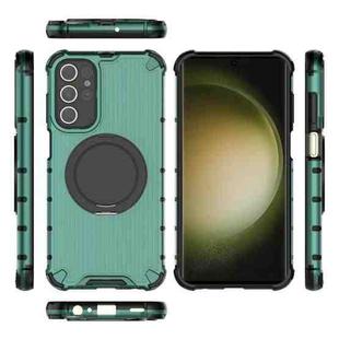 For Samsung Galaxy S23 Ultra 5G Raster Airbag Anti-fall Rotating Bracket Phone Case(Green)