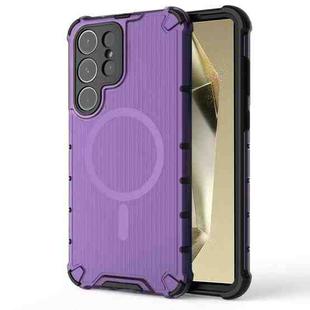 For Samsung Galaxy S24 Ultra 5G Grating Airbag Shockproof MagSafe Frosted Phone Case(Purple)