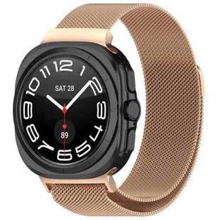 For Samsung Galaxy Watch 7 Ultra 47mm Milan Magnetic Metal Steel Watch Band(Rose Gold)