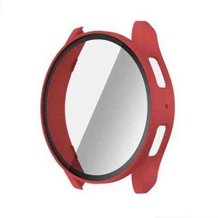 For Samsun Galaxy Watch 7 44mm PC + Tempered Film Integrated Watch Protective Case(Red)