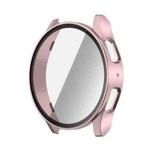 For Samsun Galaxy Watch 7 44mm PC + Tempered Film Integrated Watch Protective Case(Rose Gold)