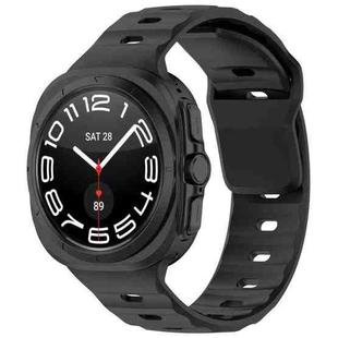 For Samsung Galaxy Watch 7 Ultra Solid Color Reverse Buckle Silicone Watch Band(Black)