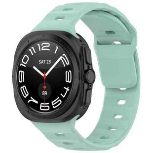 For Samsung Galaxy Watch 7 Ultra Solid Color Reverse Buckle Silicone Watch Band(Cyan)