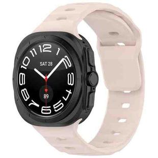 For Samsung Galaxy Watch 7 Ultra Solid Color Reverse Buckle Silicone Watch Band(Pink)