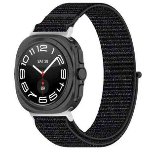 For Samsung Galaxy Watch 7 Ultra 47mm Loop Nylon Hook and Loop Fastener Watch Band(Black)