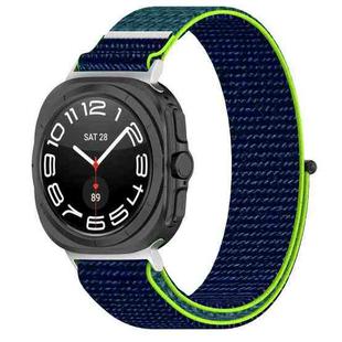 For Samsung Galaxy Watch 7 Ultra 47mm Loop Nylon Hook and Loop Fastener Watch Band(Lime)