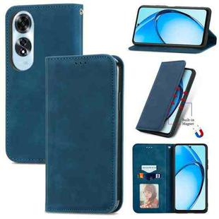 For OPPO A60 Retro Skin Feel Magnetic Flip Leather Phone Case(Blue)