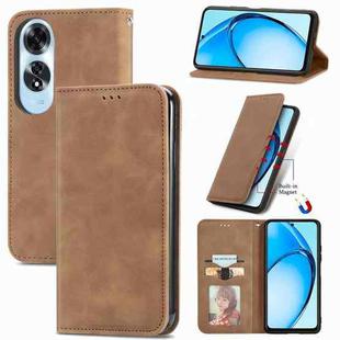 For OPPO A60 Retro Skin Feel Magnetic Flip Leather Phone Case(Brown)