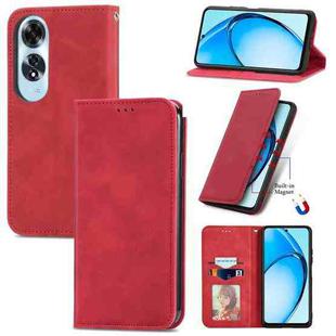 For OPPO A60 Retro Skin Feel Magnetic Flip Leather Phone Case(Red)