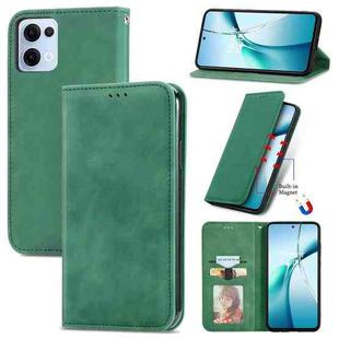 For OPPO Reno13 Retro Skin Feel Magnetic Flip Leather Phone Case(Green)