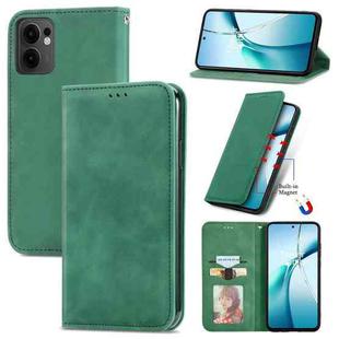 For OPPO Reno13 F Retro Skin Feel Magnetic Flip Leather Phone Case(Green)
