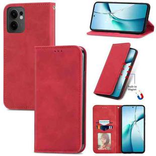 For OPPO Reno13 F Retro Skin Feel Magnetic Flip Leather Phone Case(Red)