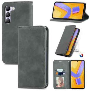 For vivo V40 SE Retro Skin Feel Magnetic Flip Leather Phone Case(Gray)