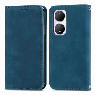 For vivo Y100 5G IND Retro Skin Feel Magnetic Flip Leather Phone Case(Blue)