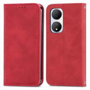 For vivo Y100 5G IND Retro Skin Feel Magnetic Flip Leather Phone Case(Red)