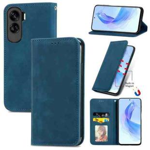 For Honor 90 Lite Retro Skin Feel Magnetic Flip Leather Phone Case(Blue)