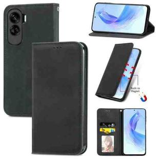 For Honor 90 Lite Retro Skin Feel Magnetic Flip Leather Phone Case(Black)