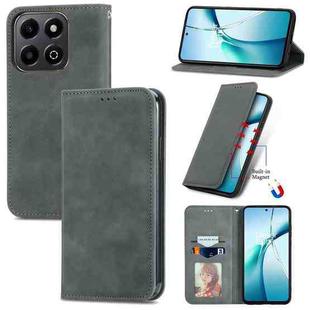 For Honor 200 Smart Retro Skin Feel Magnetic Flip Leather Phone Case(Gray)