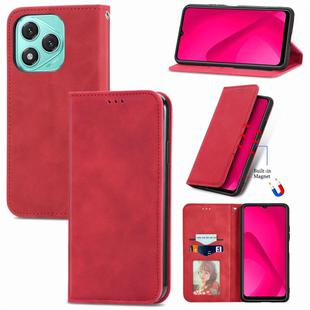 For Honor 400 Lite Retro Skin Feel Magnetic Flip Leather Phone Case(Red)