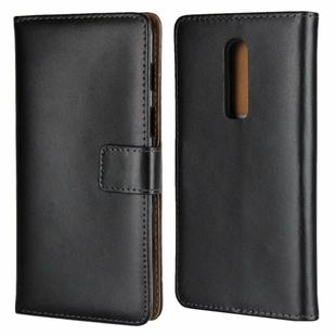 Leather Horizontal Flip Holster for One Plus 6 ,with Magnetic Clasp and Bracket and Card Slot and Wallet(Black)