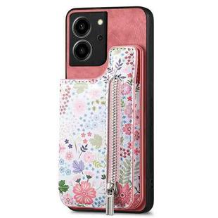 For Honor 80 SE Retro Painted Zipper Wallet Back Phone Case(Pink)