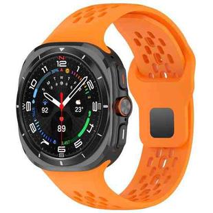 For Samsung Galaxy Watch Ultra 47mm Reverse Buckle Silicone Breathable Watch Band(Orange)