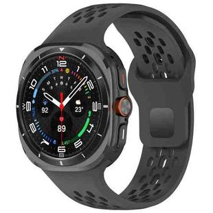 For Samsung Galaxy Watch Ultra 47mm Reverse Buckle Silicone Breathable Watch Band(Black)