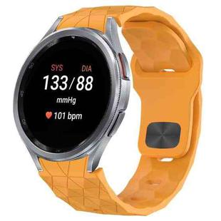 For Samsung Galaxy Watch 7 44mm Football Texture Reverse Buckle Silicone Watch Band(Yellow)