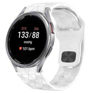 For Samsung Galaxy Watch 7 44mm Football Texture Reverse Buckle Silicone Watch Band(White)