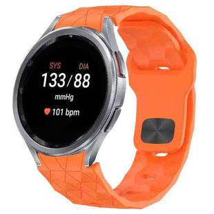 For Samsung Galaxy Watch 7 44mm Football Texture Reverse Buckle Silicone Watch Band(Orange)
