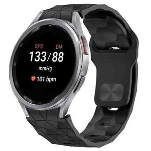 For Samsung Galaxy Watch 7 44mm Football Texture Reverse Buckle Silicone Watch Band(Black)