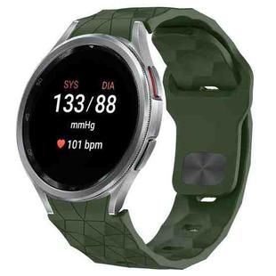 For Samsung Galaxy Watch 7 44mm Football Texture Reverse Buckle Silicone Watch Band(Army Green)