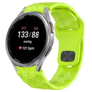For Samsung Galaxy Watch 7 44mm Football Texture Reverse Buckle Silicone Watch Band(Lime Green)