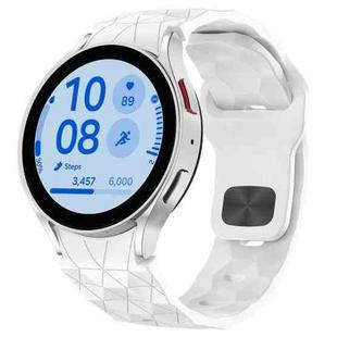 For Samsung Galaxy Watch FE 40mm Football Texture Reverse Buckle Silicone Watch Band(White)