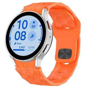 For Samsung Galaxy Watch FE 40mm Football Texture Reverse Buckle Silicone Watch Band(Orange)
