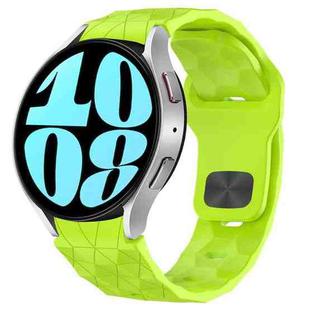 For Samsung Galaxy Watch 6 44mm Football Texture Reverse Buckle Silicone Watch Band(Lime Green)