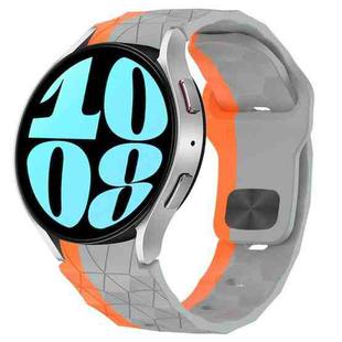 For Samsung Galaxy Watch 6 44mm Football Texture Reverse Buckle Silicone Watch Band(Grey Orange)