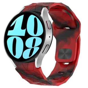 For Samsung Galaxy Watch 6 40mm Football Texture Reverse Buckle Silicone Watch Band(Camouflage Red)