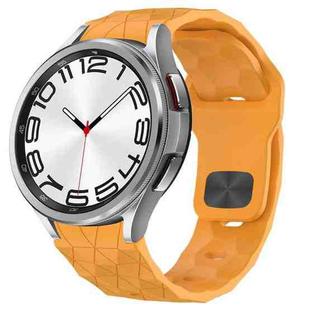 For Samsung Galaxy Watch 6 Classic 47mm Football Texture Reverse Buckle Silicone Watch Band(Yellow)