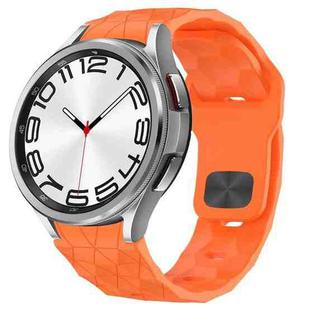 For Samsung Galaxy Watch 6 Classic 47mm Football Texture Reverse Buckle Silicone Watch Band(Orange)