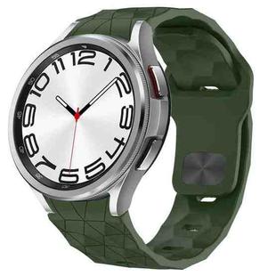 For Samsung Galaxy Watch 6 Classic 47mm Football Texture Reverse Buckle Silicone Watch Band(Army Green)