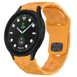 For Samsung Galaxy watch 5 Pro Golf Edition Football Texture Reverse Buckle Silicone Watch Band(Yellow)