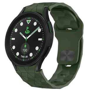 For Samsung Galaxy watch 5 Pro Golf Edition Football Texture Reverse Buckle Silicone Watch Band(Army Green)