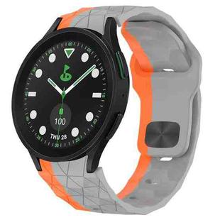 For Samsung Galaxy watch 5 Pro Golf Edition Football Texture Reverse Buckle Silicone Watch Band(Grey Orange)